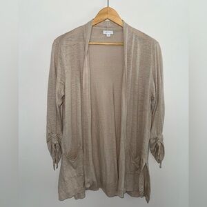 J. Jill Love Linen Cardigan Tan Size MP